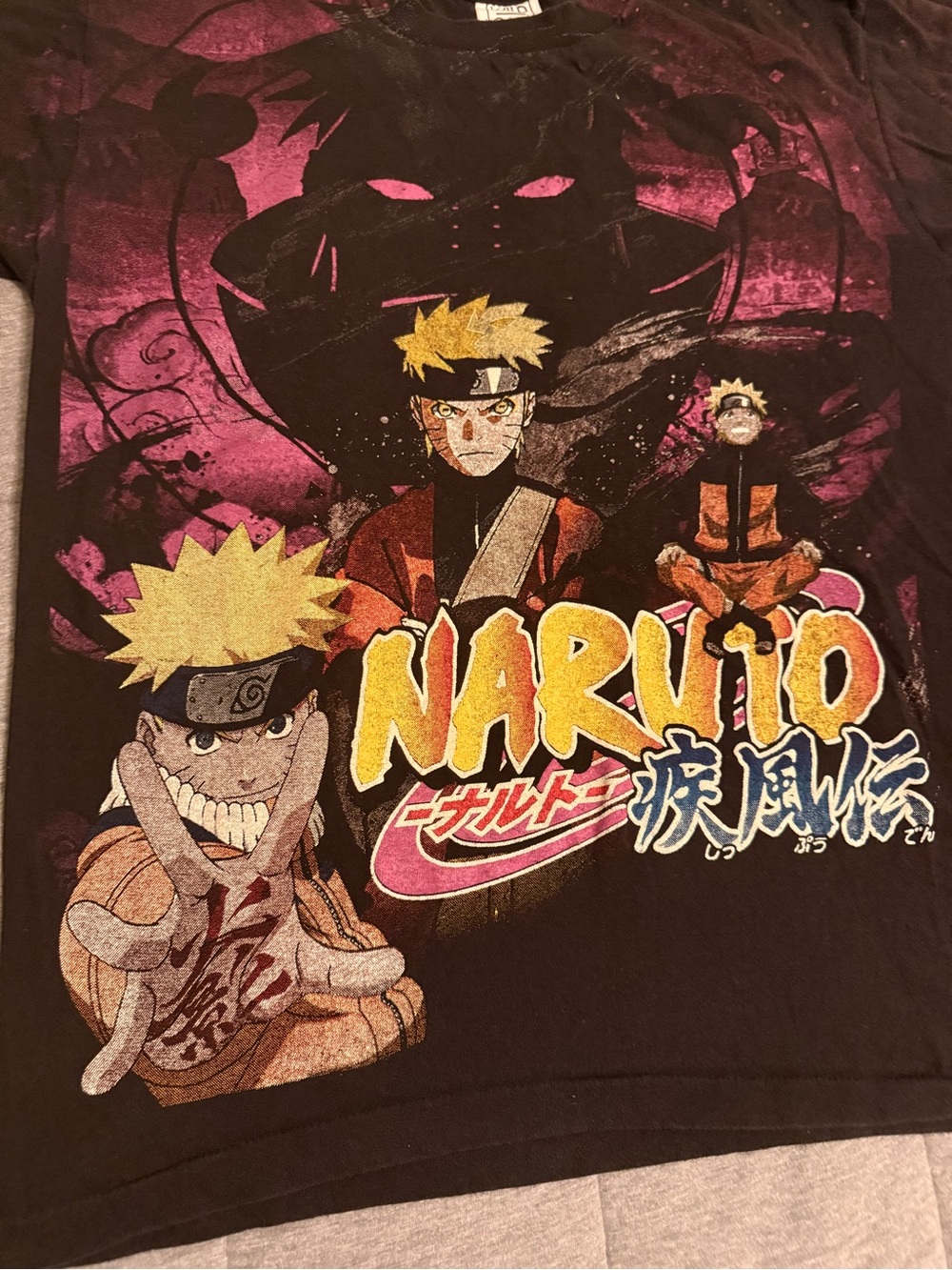Naruto Graphic Short Sleeve Tee - Black & Purple - Picture 3 of 9